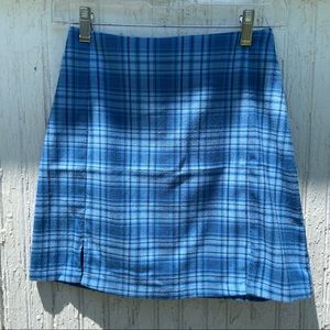 Blue Plaid Mini Skirt